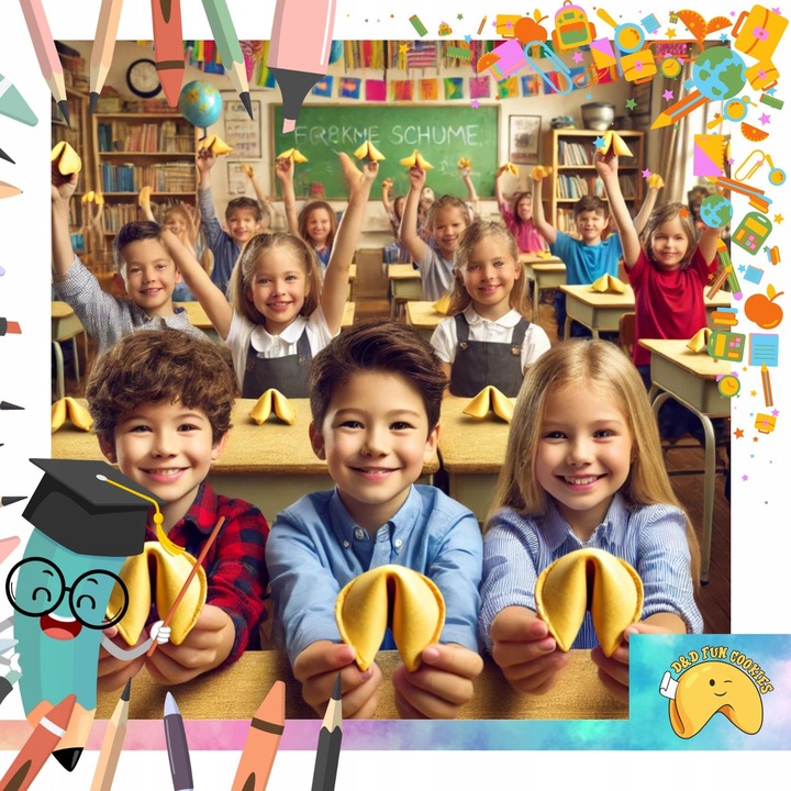 Ciasteczka z wróżbą szkolne dla uczniów dzieci pozytywny komplement 50