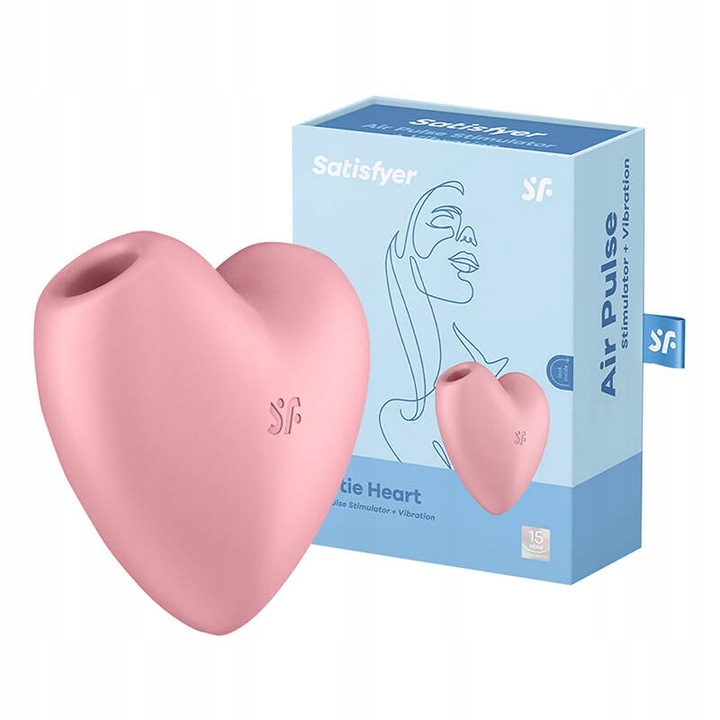 SATISFYER CUTIE HEART MASAŻER ŁECHTACZKI WIBRATOR BEZDOTYKOWY 12 TRYBÓW