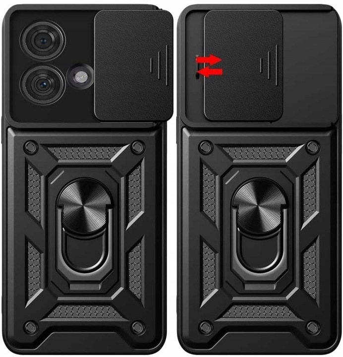 Etui do MOTOROLA EDGE 40 NEO PANCERNE RING 360° Szkło 3D z czytnikiem linii