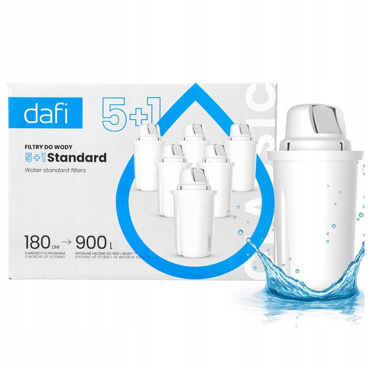 6 sztuk Wkład Filtr Dafi Classic do dzbanka filtrującego wodę wody