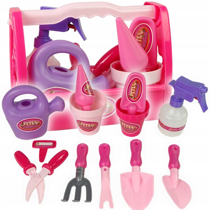 Zestaw Ogrodowy Piaskownica Narzędzia w Skrzynce dla Dzieci do Ogrodu