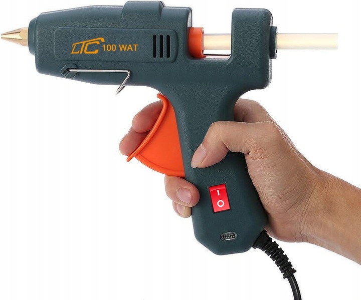 MOCNY PISTOLET DO KLEJU KLEJENIA NA GORĄCO KLEJARKA 100W + DUŻY ZAPAS
