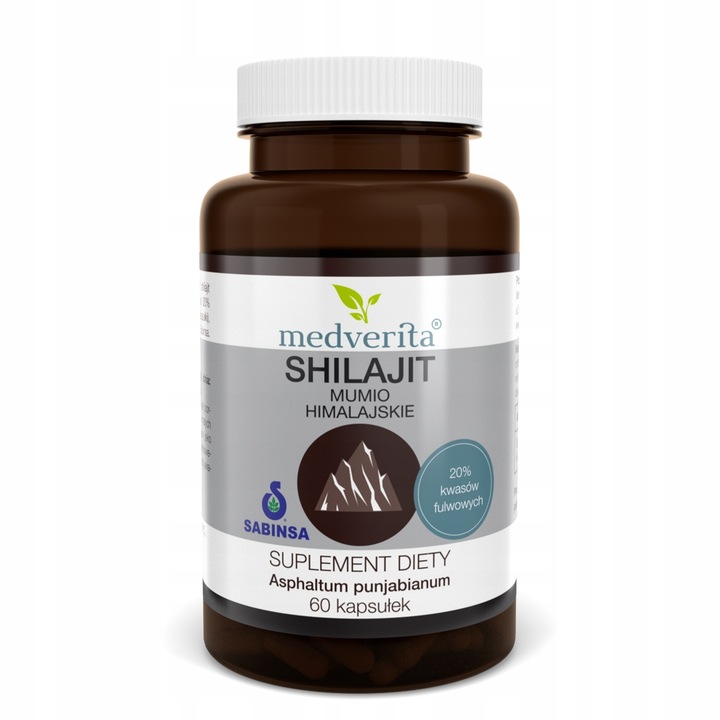 SHILAJIT mumio himalajskie Ekstrakt 20% kwasy fulwowe - 60 kapsułek