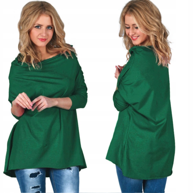 Moda Fresca M295 bawełniana BLUZKA tunika NARZUTKA OVERSIZE