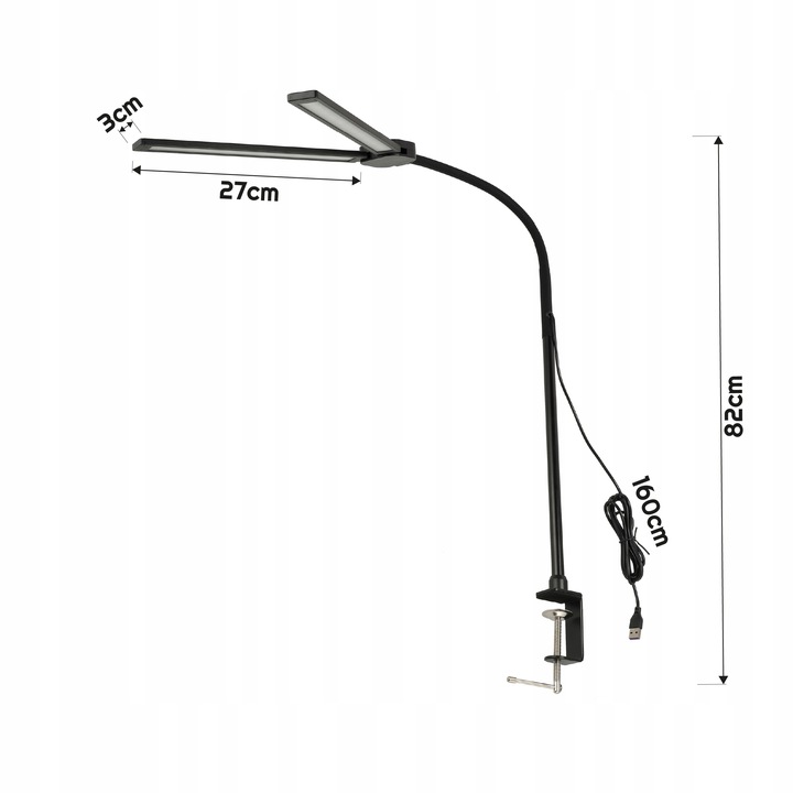 Lampka Biurkowa LED Na Biurko Szkolna Lampa Kreślarska do Biura 14W