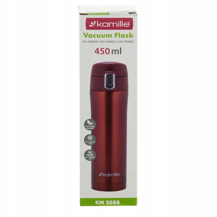 KUBEK TERMICZNY TERMOS STALOWY BUTELKA SZCZELNY pojemny bidon KAMILLE