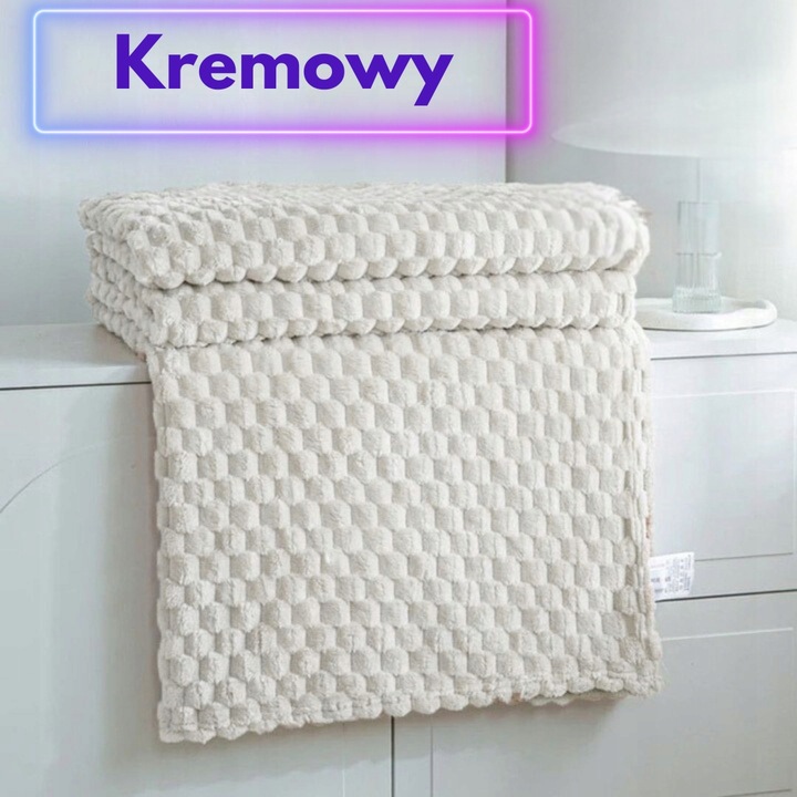 CIEPŁY KOC 160x200 WYTŁACZANY MIĘKKI NARZUTA POLAROWY WYBÓR KOLORÓW