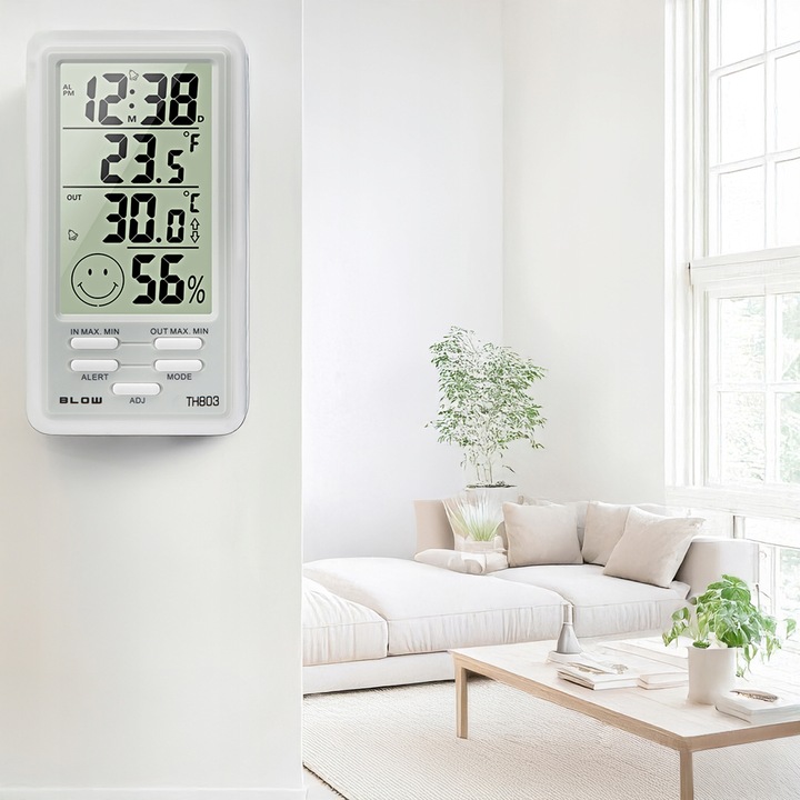 STACJA POGODOWA POGODY LCD TERMOMETR HIGROMETR ZEGAR MAGNES BATERIA