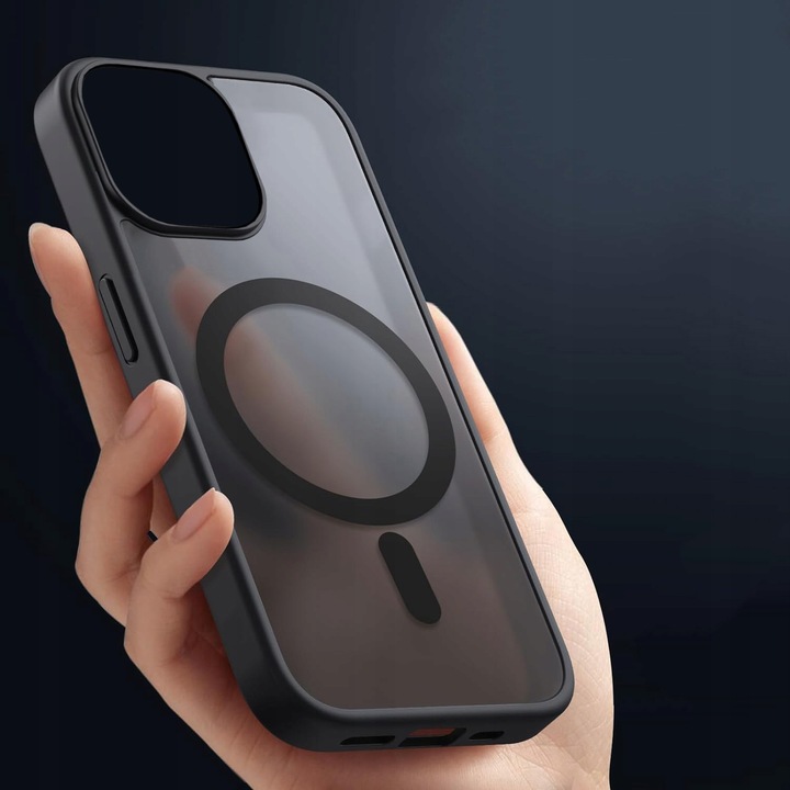Etui Do iPhone 13 / 14 (Magsafe, Czarne Matowe, Wzmacniane, Trwałe) 2xSzkło