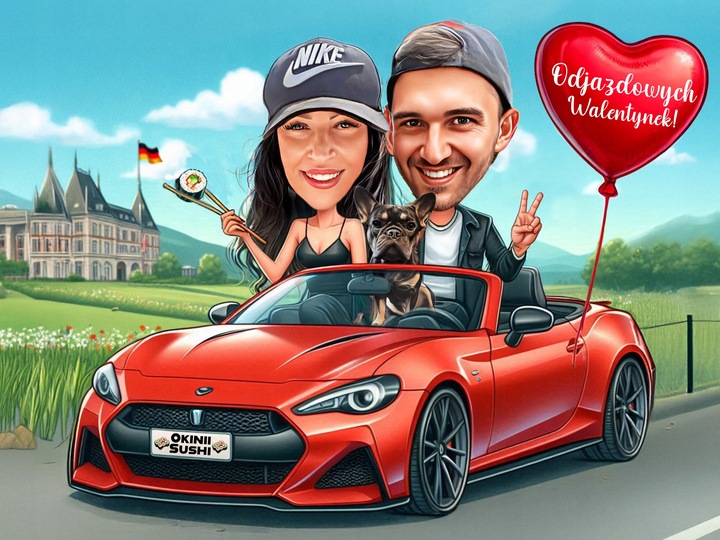 Karykatura A3 ze zdjęcia prezent rocznica urodziny 18natka ramka GRATIS