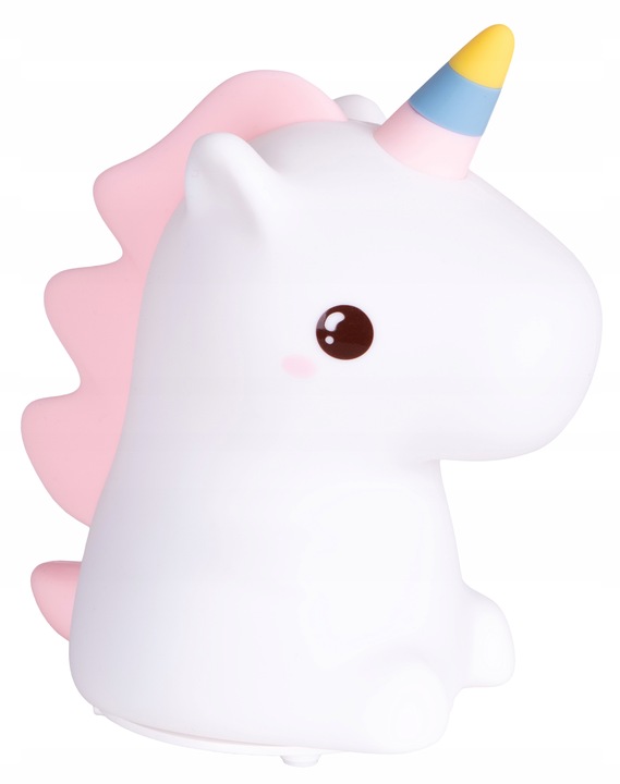 LAMPKA NOCNA DLA DZIECI KOLOROWA SILIKONOWA JEDNOROŻEC LED RGB 16 KOLORÓW