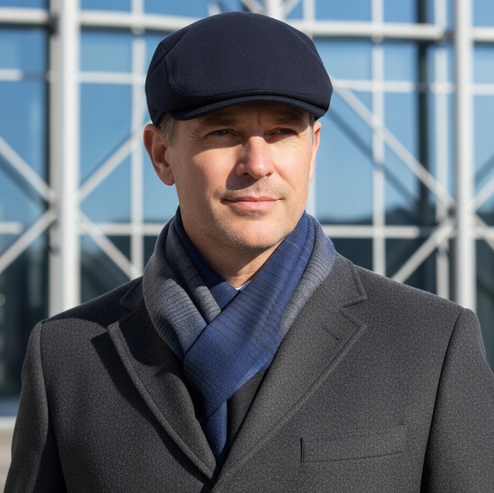 Kaszkiet Męski i Szalik Pako Jeans Elegancki Komplet Dla Niego