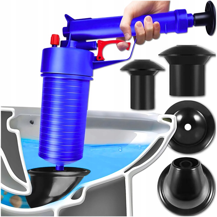 PISTOLET DO UDRAŻNIANIA RUR PRZEPYCHACZ WC TOALET ZLEWU KRET HYDRAULICZNY