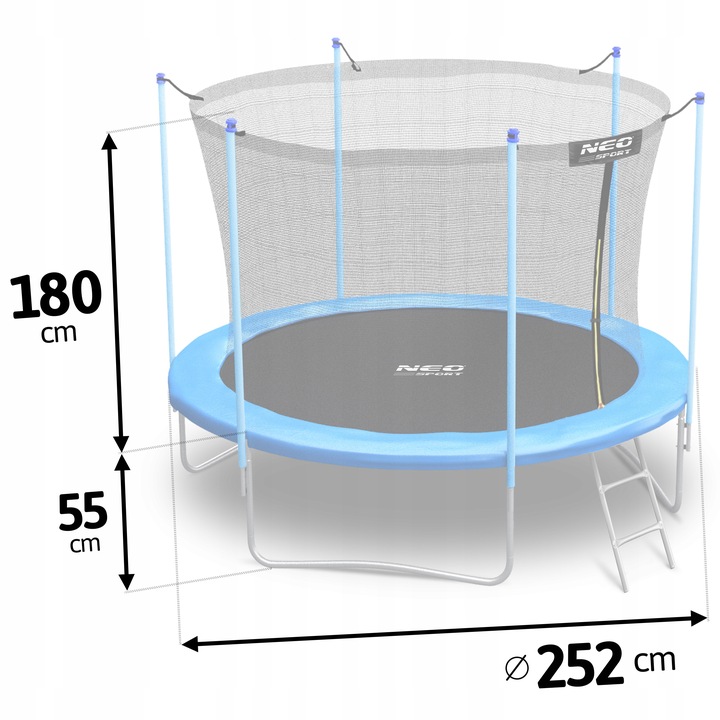 TRAMPOLINA OGRODOWA 252cm 8ft NEOSPORT model 2024