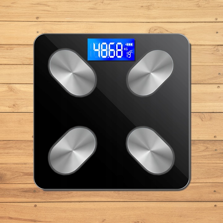 WAGA ŁAZIENKOWA BLUETOOTH SMART 25w1 180Kg ANALITYCZNA INTELIGENTNA