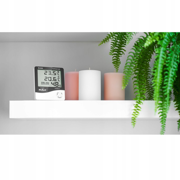 Stacja pogodowa bezprzewodowa na baterie termometr zegar Rebel