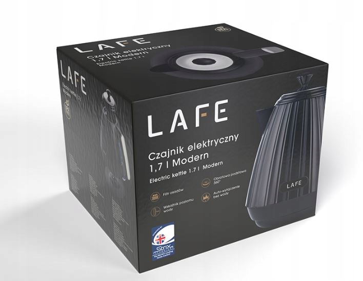 Czajnik elektryczny LAFE Modern Czarny 2200W 1,7L BPA FreeCzajnik