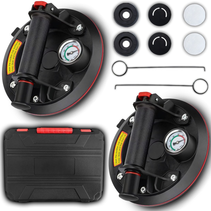 2X PRZYSSAWKA UCHWYT DO PŁYTEK GLAZURY SZYB 220KG Z POMPKĄ I