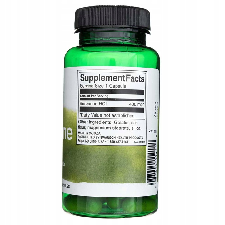 SWANSON BERBERYNA BERBERINE HCL ODCHUDZANIE CUKRZYCA TRAWIENIE JELITA 60K
