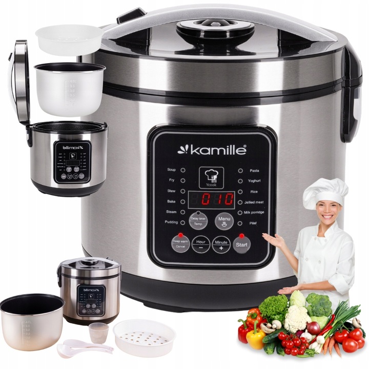 MULTICOOKER ELEKTRYCZNY GARNEKGARNEK SZYBKOWAR PAROWAR 13 PROGRAMÓW