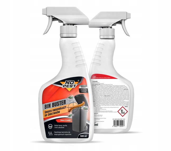 SPRAY ŚRODEK OPRYSK PREPARAT NA MUCHY I LARWY DO ŚMIETNIKÓW KOSZÓW (3 SZT)