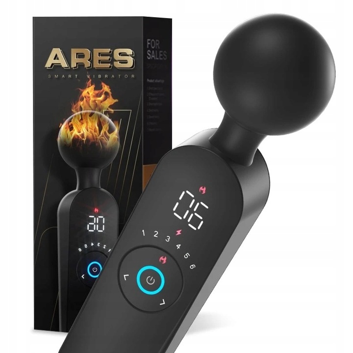 MASAŻER ŁECHTACZKI MAGIC WAND 12 FUNKCJI LCD GRZANIE, ORGAZM