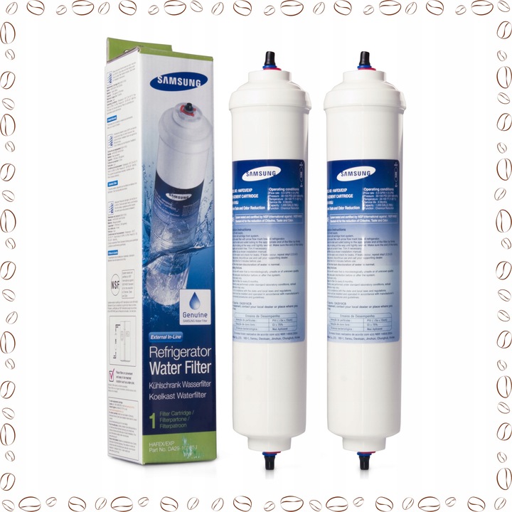 2x ZEWNĘTRZNY Filtr Wody do Lodówek SAMSUNG Na Wężyk ORYGINALNY AquaPure