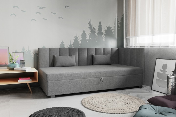 Tapczan pojedynczy 120cm Paula materac+oparcie