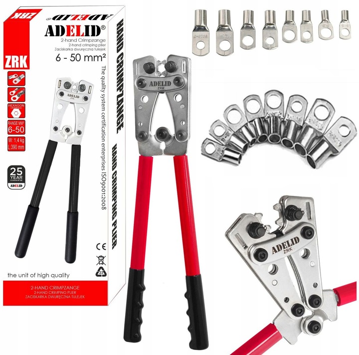 ZACISKARKA PRASKA DO KABLI TULEJEK PRZEWODÓW KONEKTORÓW + 70 KOŃCÓWEK