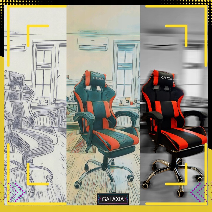 FOTEL GAMINGOWY BIUROWY Obrotowy Z Podnóżkiem Kubełkowy Krzesło Gamingowe