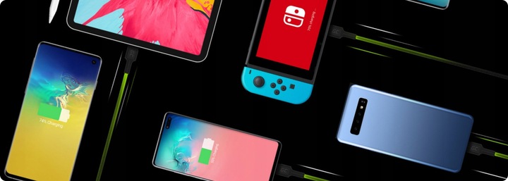 Kabel USB - USB-C Green Cell Ray z podświetleniem LED 1,2m Quick Charge 3.0