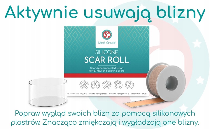 Silikonowe plastry na blizny pooperacyjne ROLKA