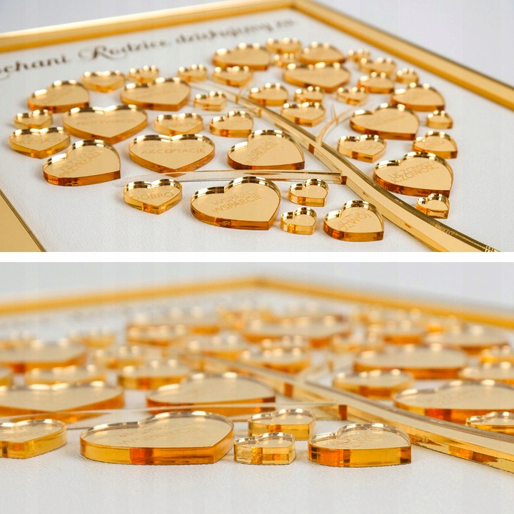 Podziękowania DLA RODZICÓW Mamy Taty Ślub Wesele w Ramce Złote Lustro 3D