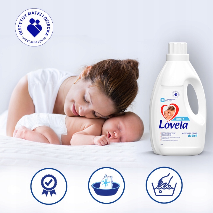 Lovela Zestaw Baby Mleczko hipoalergiczne do prania bieli i koloru 2x 4,5 L