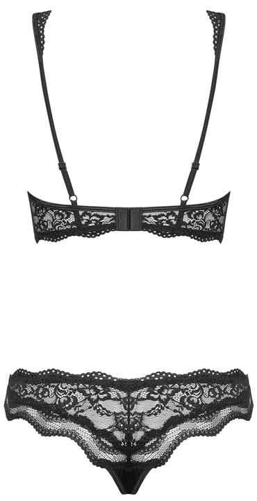 OBSESSIVE LUVAE KOMPLET BIELIZNY 2-CZĘŚCIOWY CZARNY S/M