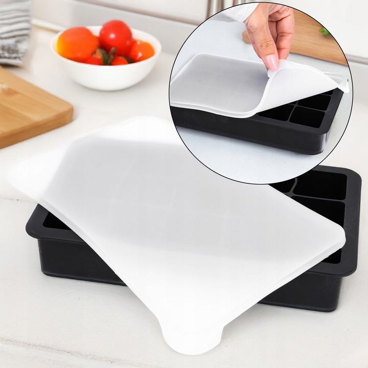 6x Foremki do lodu silikonowe forma do 15 kostek lodu z pokrywką