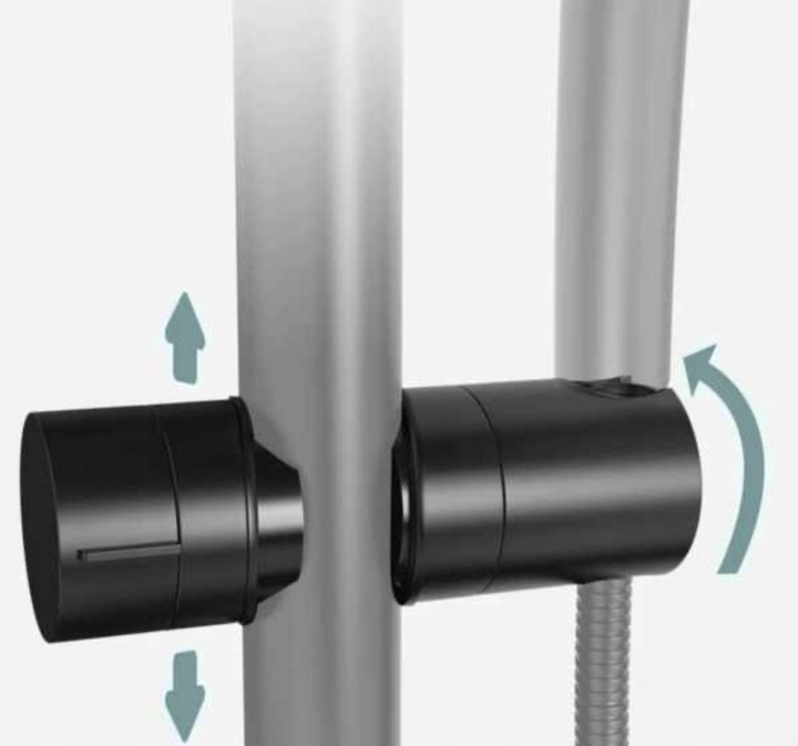Uchwyt na słuchawkę do drążka prysznicowego M22-25 CZARNY