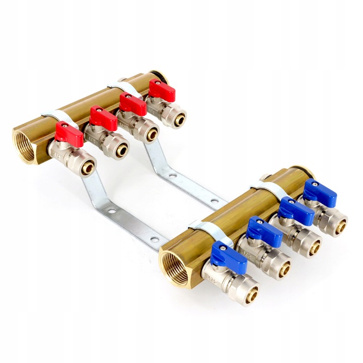 Rozdzielacz C.O. 4 obwodów zaworki PEX odpowietrzniki DO GRZEJNIKÓW