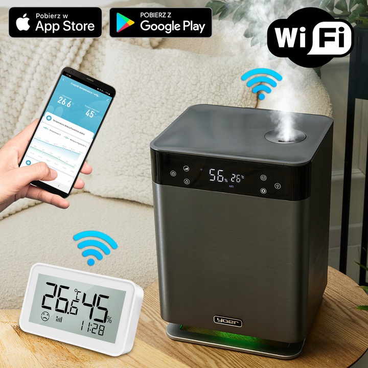 5w1 Nawilżacz powietrza Oczyszcza Jonizator Yoer AUTOMATYCZNY +Aromaterapia