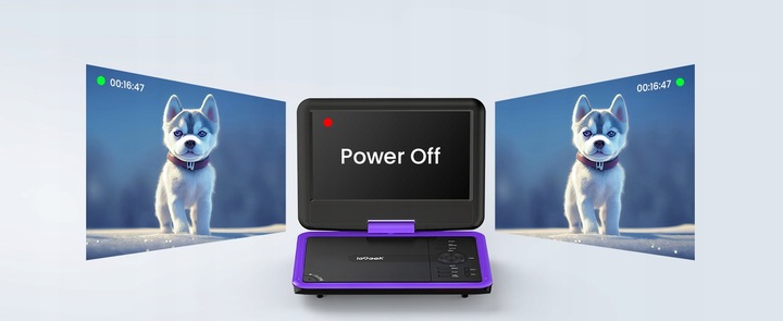 PRZENOŚNY SAMOCHODOWY ODTWARZACZ DVD 9'' LCD CZARNE 2000mAh Baterią