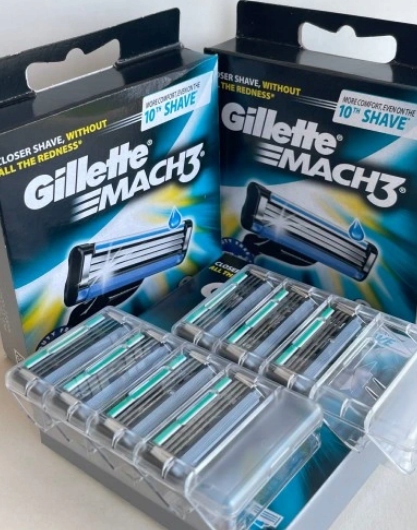 8x ORYGINAŁ WKŁADY OSTRZA DO MASZYNKI GILLETTE MACH3 MACH 3 NOŻYKI GOLENIA