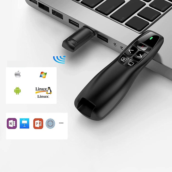 WSKAŹNIK PREZENTER LASEROWY PILOT BEZPRZEWODOWY DO PREZENTACJI LASER USB ZW