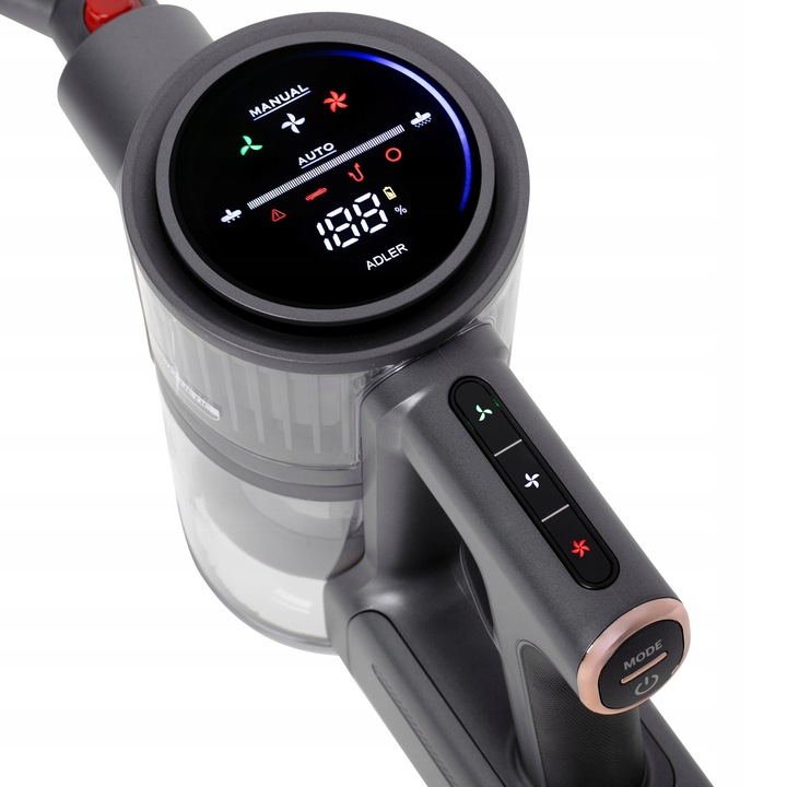 ODKURZACZ PIONOWY BEZPRZEWODOWY 31 kPa 400W HEPA Elektroszczotka LED