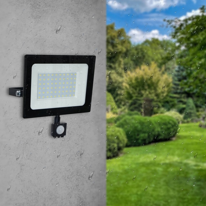 HALOGEN Naświetlacz CZUJNIK ruchu LAMPA LED 50W IP66 Reflektor 6000LM