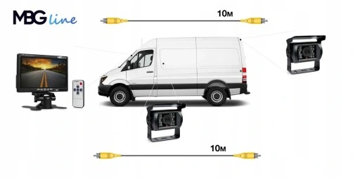 ZESTAW COFANIA Kamera z Monitorem 12/24V LCD 7