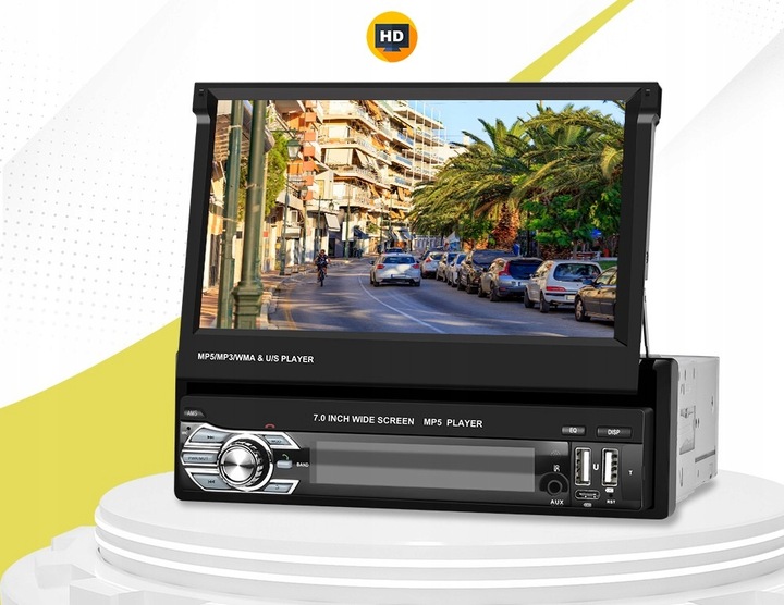 RADIO SAMOCHODOWE 1DIN 7'' BT WYSUWANY EKRAN DOTYKOWY MIRROR LINK