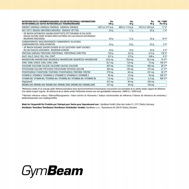 ODŻYWKA BIAŁKO SERWATKOWE JUST WHEY PREMIUM WPC GymBeam 2000g wanilia