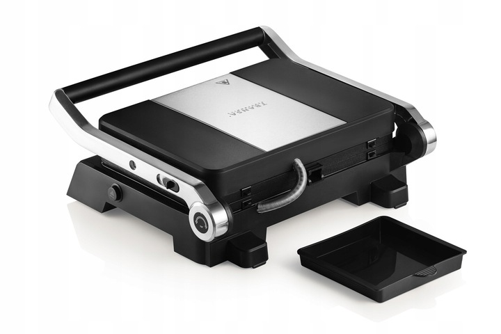 GRILL ELEKTRYCZNY Z REGULACJĄ TEMPERATURY 5 PROGRAMÓW ROZKŁADANY LED