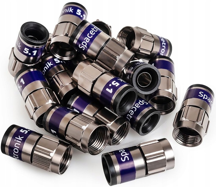 10x Wtyk Samokompresyjne Złącze F Samozaciskowy RG6 5.1 Self