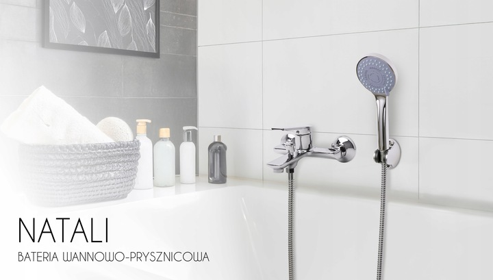 Bateria wannowa z prysznicem i wężem ścienna kran do wanny prysznic